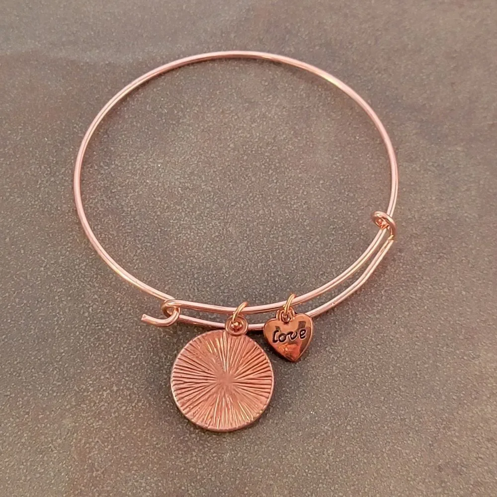 NEW Copper Tree of Life Love Heart Expandable Charm Bracelet